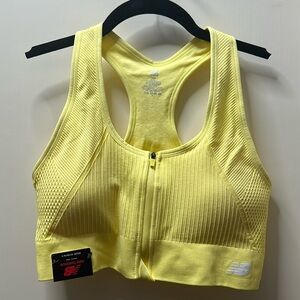 NWT New Balance Yellow Zip Sports Bra